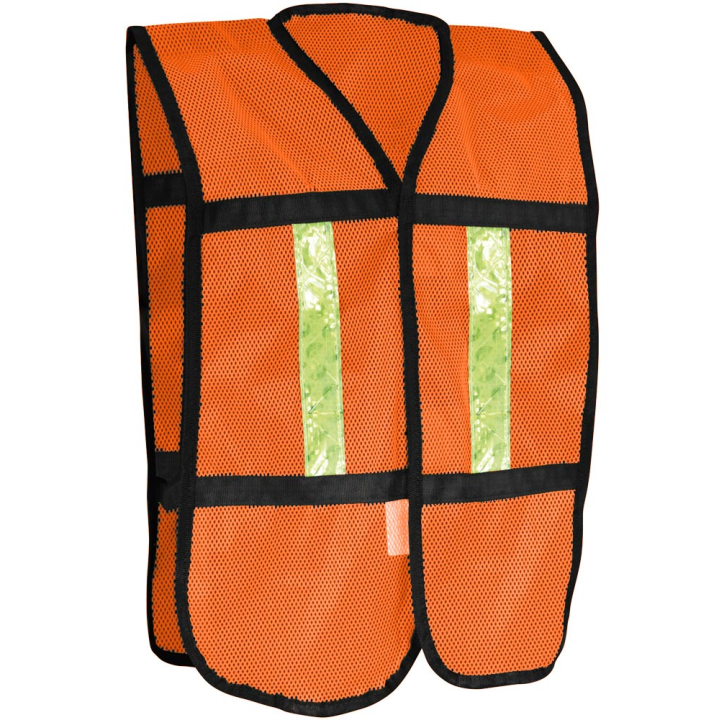 CHALECO ANARANJADO D/MALLA C/CINTA REFLECT CIERRE DE VELCRO  SR-1010CRL