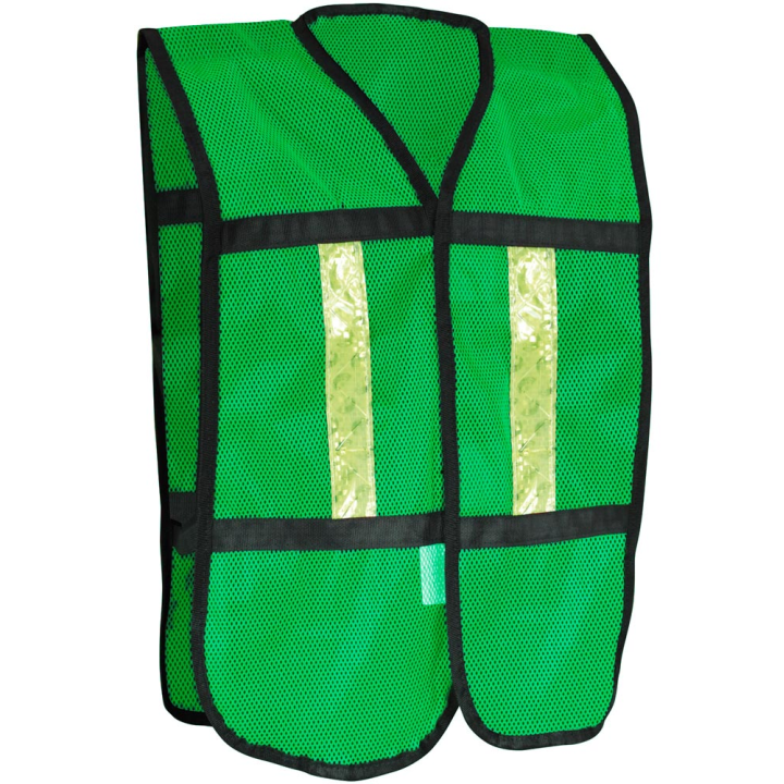 CHALECO VERDE D/MALLA C/CINTA REFLECTIVA Y CIERRE DE VELCRO SR-1010VCRL