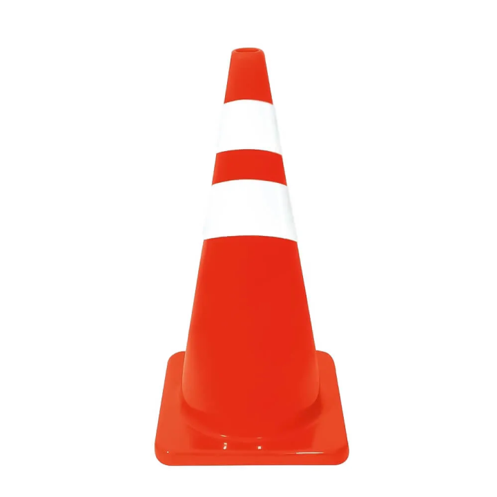 CONO DE SEGURIDAD  28" C/NARANJA DE PVC, 2 CINTAS  REFLEJANTE SR-3185-2RK