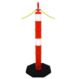 POSTE ANARANJADO 1.20 MTS BASE NEGRA 6 KGS. DOS REFLE SR-11332RK