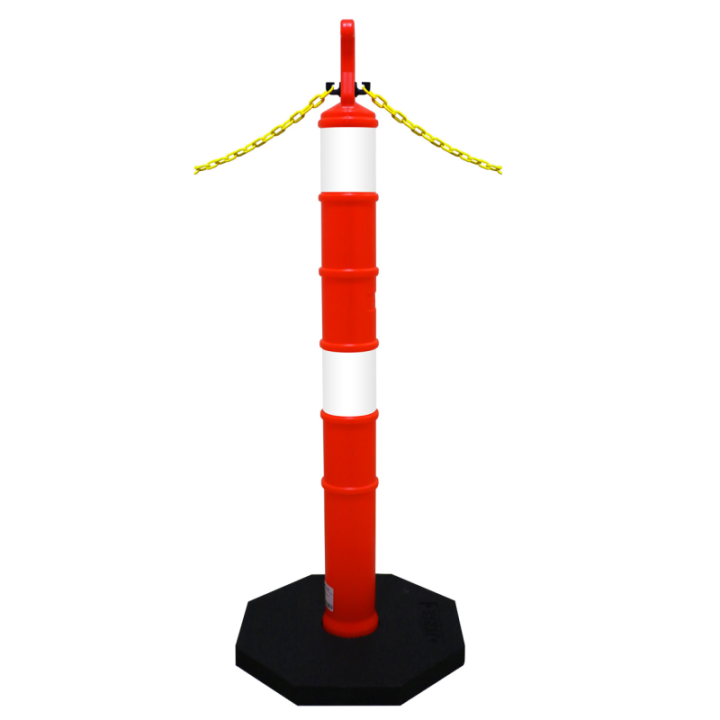 POSTE ANARANJADO 1.20 MTS BASE NEGRA 6 KGS. DOS REFLE SR-11332RK