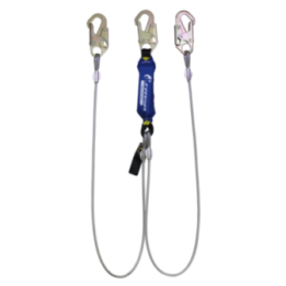 AMORTIGUADORCON DOBLE CABLE ACERO GANCHO PEQ. DE 1/4"X1.83MTS. SS-AM2CAG-1M83CM